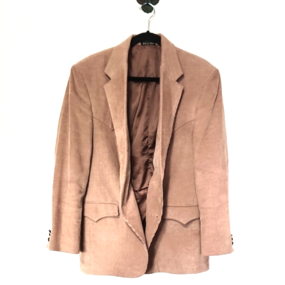 Circle S Corduroy Sport Coat Blazer Camel Men's Size 42 R